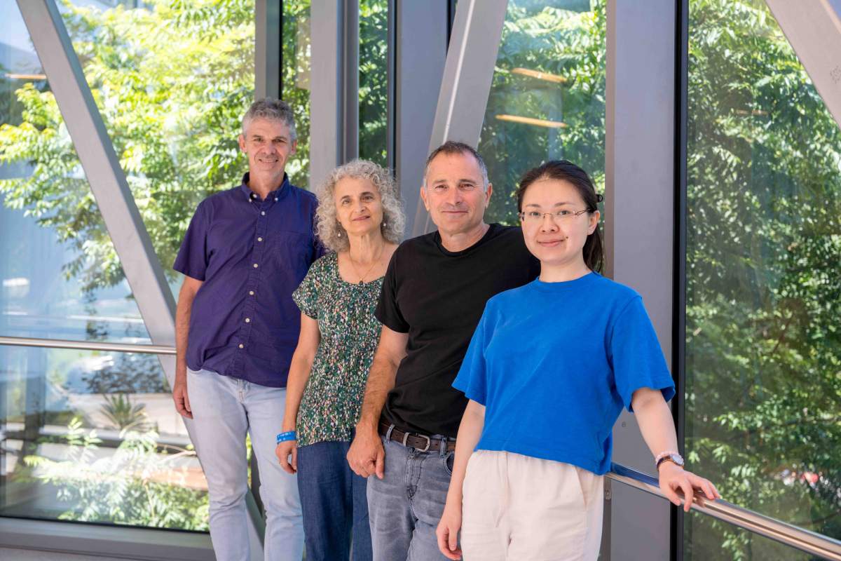 (l-r) Prof. Gil Levkowitz, Dr. Dena Leshkowitz, Prof. Ido Amit and Qiyu Chen
