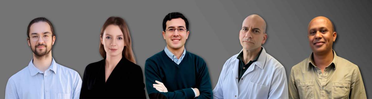 (g-d) Dr. Lorenz Adlung, Dr. Melina Heinemann, Dr. Rafael Valdés-Mas, Dr. Stavros Bashiardes and Dr. Jemal Ali Mahdi
